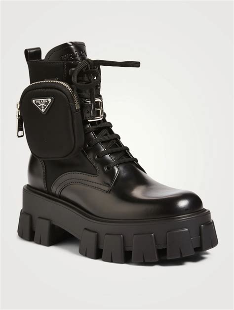 prada combat boot womens|prada boots with pouch price.